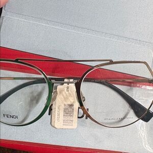 Fendi Gold Aviator Glasses NWT